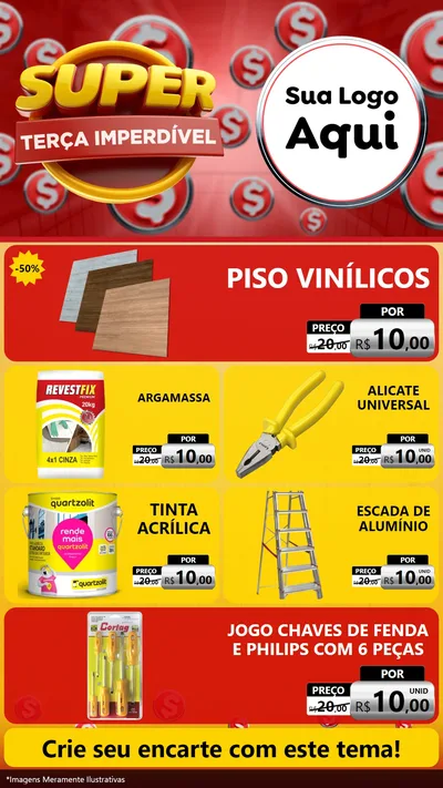 Modelo de TV para TV Vertical com o tema Super Terça Imperdível para Material para Construção