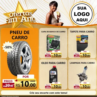 Modelo de Rede Social para Feed Facebook com o tema Ofertas Fim de Ano para Auto peças