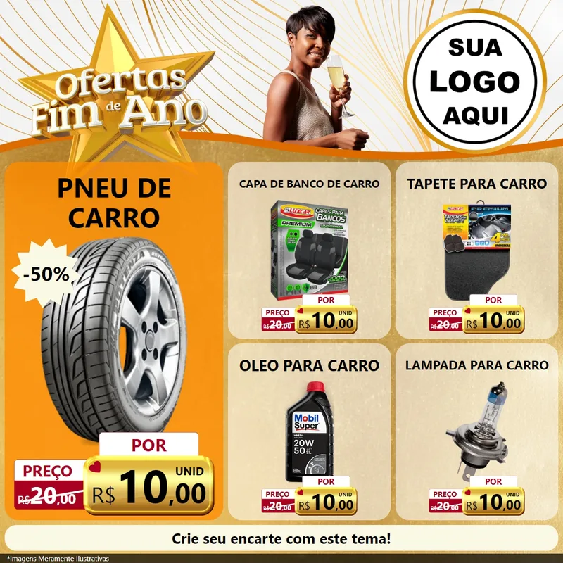 Modelo de Rede Social para Feed Facebook com o tema Ofertas Fim de Ano para Auto peças