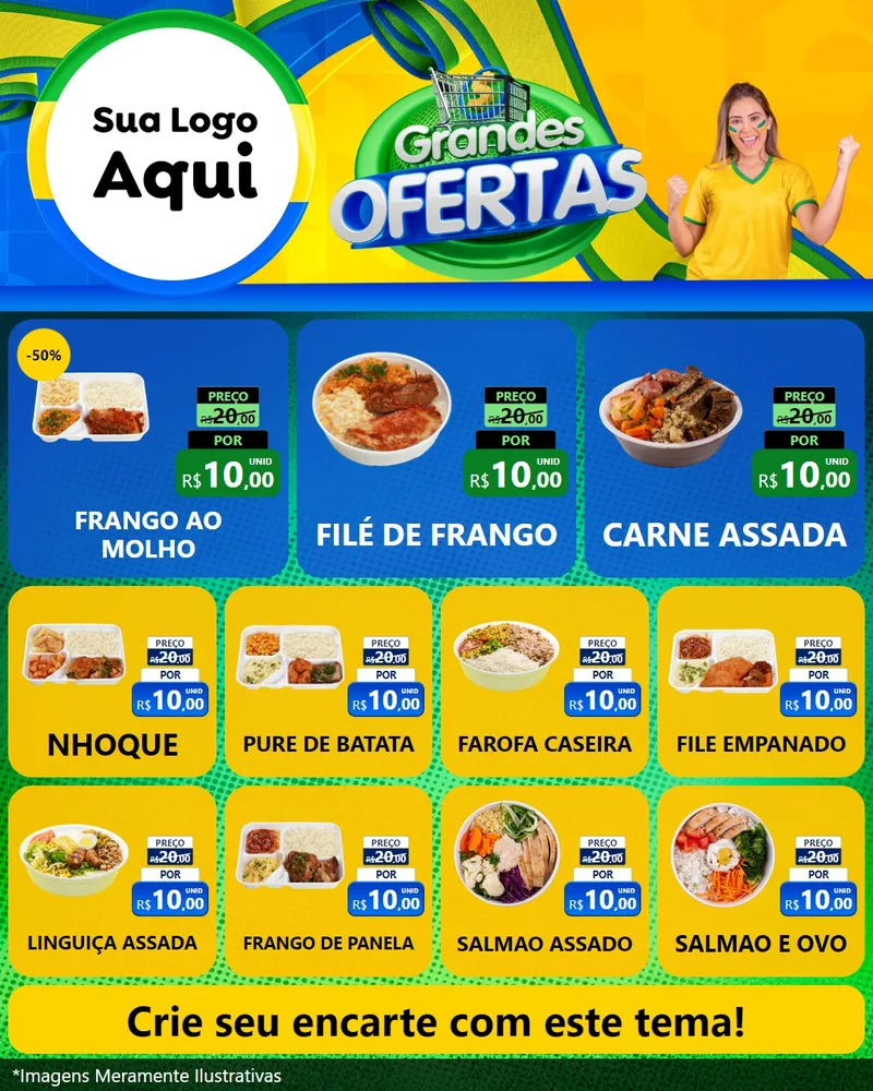 Modelo de Rede Social para Feed Instagram com o tema Grandes Ofertas para Restaurante
