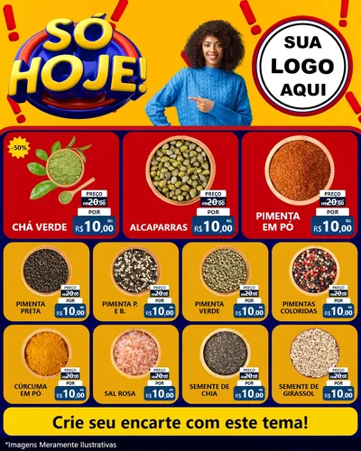 Modelo de Rede Social para Feed Instagram com o tema Só Hoje! para Produtos Naturais