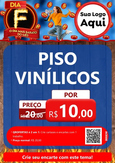 Modelo de Cartaz para Cartaz A4 Vertical com o tema Dia F - O Dia Mais Barato Do Mês para Material para Construção