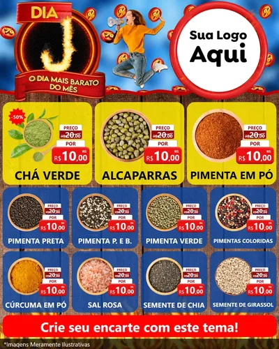 Modelo de Rede Social para Feed Instagram com o tema Dia J - O Dia Mais Barato Do Mês para Produtos Naturais