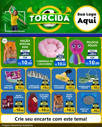 Modelo de Rede Social para Feed Instagram com o tema Torcida para Pet Shop