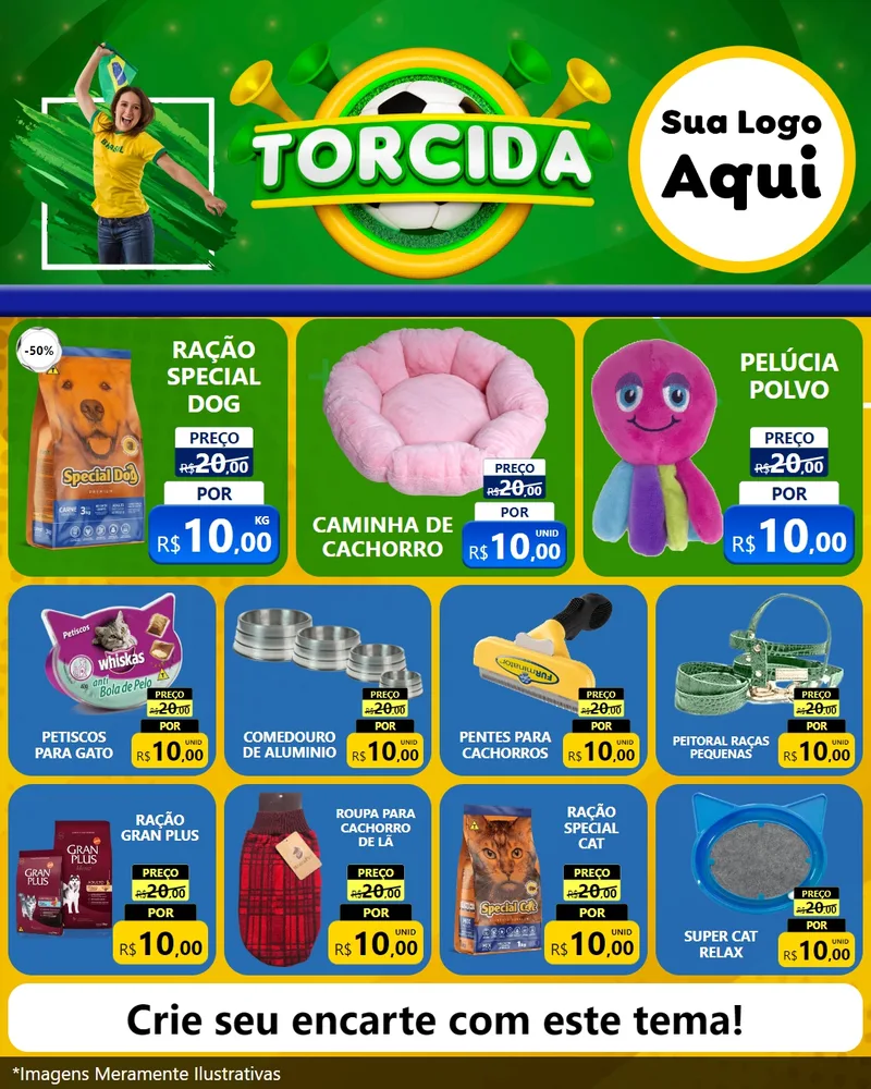 Modelo de Rede Social para Feed Instagram com o tema Torcida para Pet Shop
