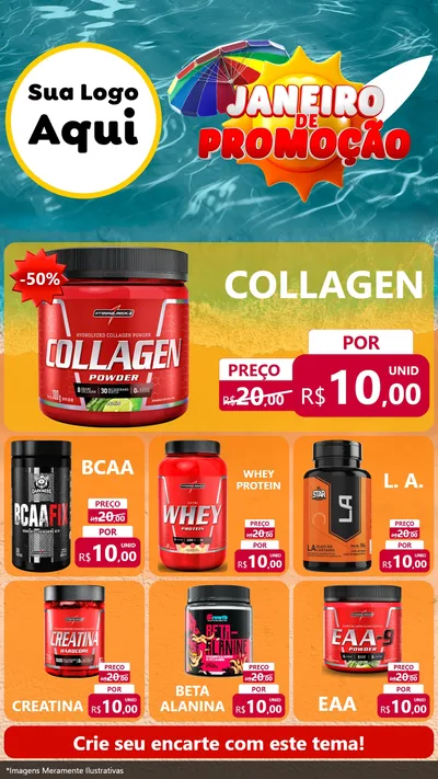Modelo de Rede Social para Stories com o tema Janeiro de Promoção para Suplementos alimentares