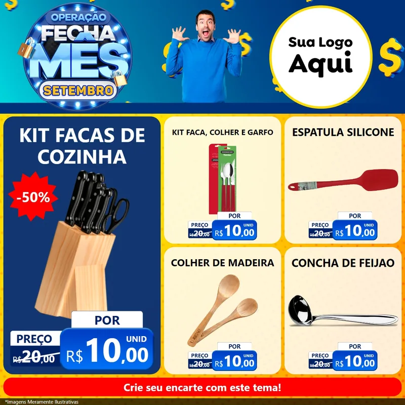 Modelo de Rede Social para Feed Facebook com o tema Operação Fecha Mês Setembro para Utilidades Domésticas