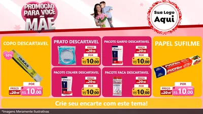 Modelo de TV para TV Horizontal com o tema Promoção Para Você Mãe para Embalagens