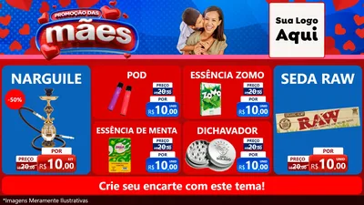Modelo de TV para TV Horizontal com o tema Promoção das Mães para Tabacaria