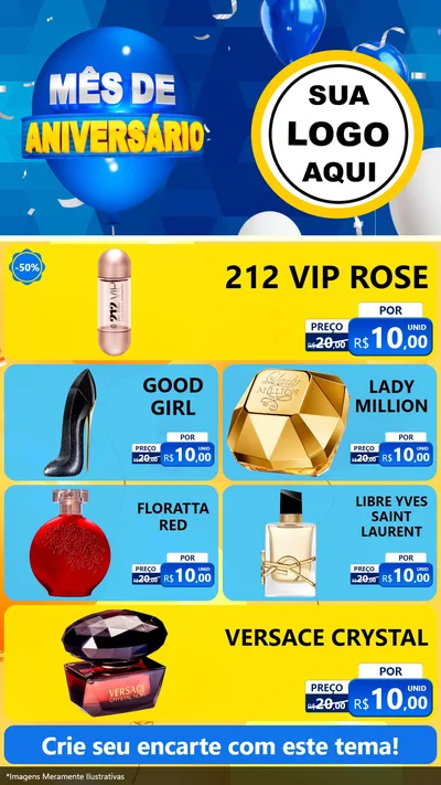 Modelo de TV para TV Vertical com o tema Mês de Aniversário para Perfumes