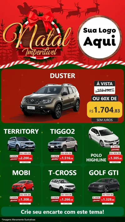 Modelo de Rede Social para Stories com o tema Natal Imperdível para Concessionaria de Carros