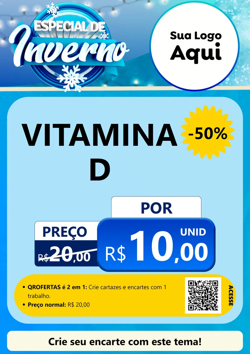 Modelo de Cartaz para Cartaz A4 Vertical com o tema Especial de Inverno para Farmácia
