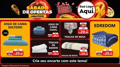 Modelo de TV para TV Horizontal com o tema Sábado de Ofertas Imbatíveis para Cama, Mesa e Banho