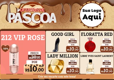 Modelo de Encarte para Encarte A4 Horizontal com o tema Ofertas de Páscoa para Perfumes