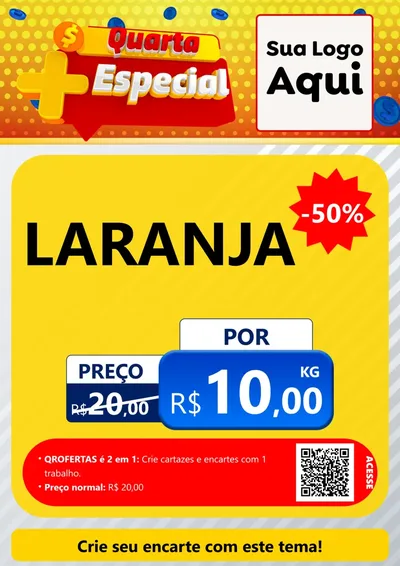 Modelo de Cartaz para Cartaz A4 Vertical com o tema Quarta Mais Especial para Hortifrúti