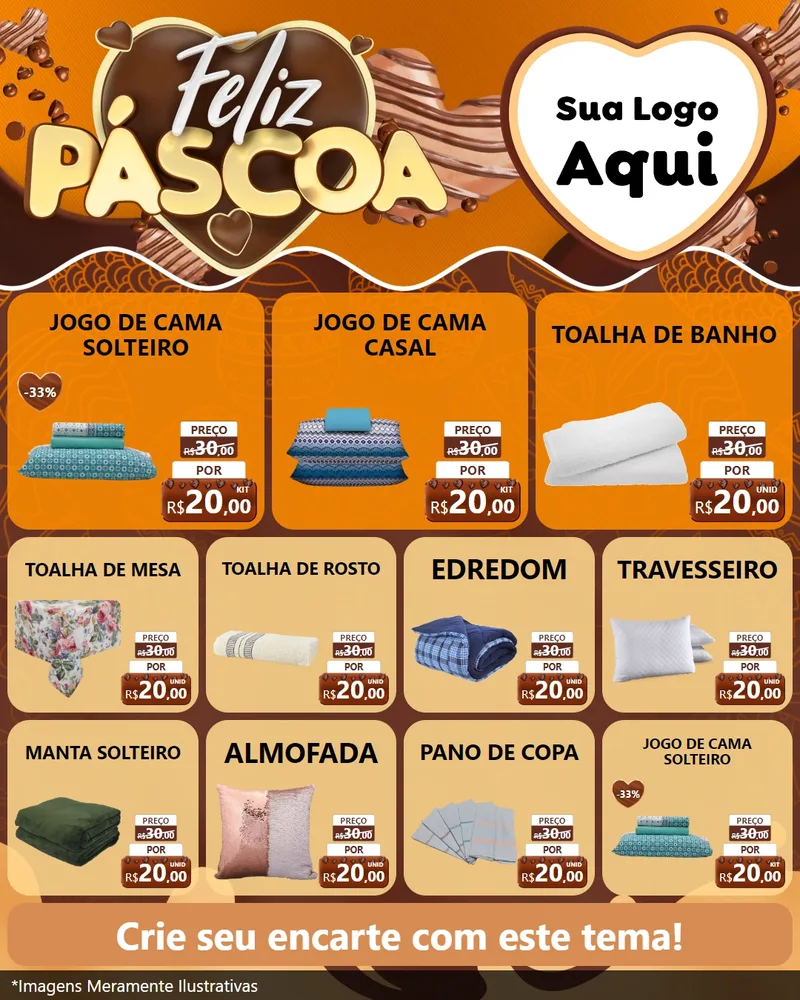 Modelo de Rede Social para Feed Instagram com o tema Feliz Páscoa para Cama, Mesa e Banho
