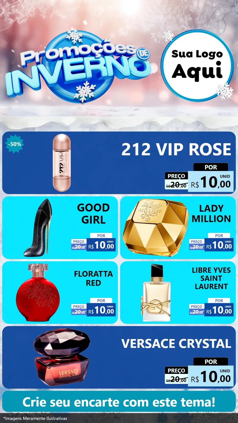 Modelo de TV para TV Vertical com o tema Promoções de Inverno para Perfumes