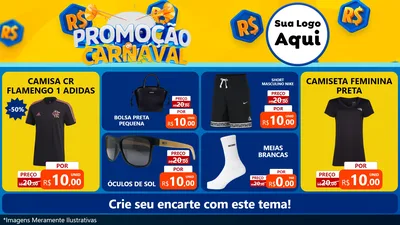 Modelo de TV para TV Horizontal com o tema Promoção de Carnaval para Roupas e acessórios