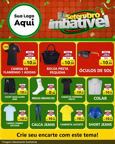 Modelo de Rede Social para Feed Instagram com o tema Setembro Imbatível para Roupas e acessórios