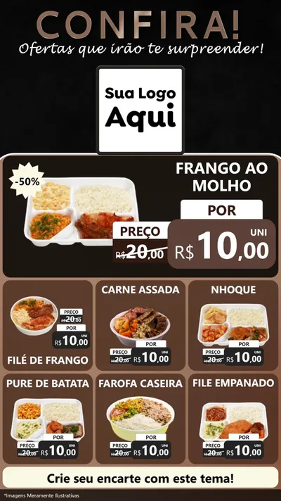Modelo de Rede Social para Stories com o tema Confira! Ofertas que irão te surpreender! para Restaurante
