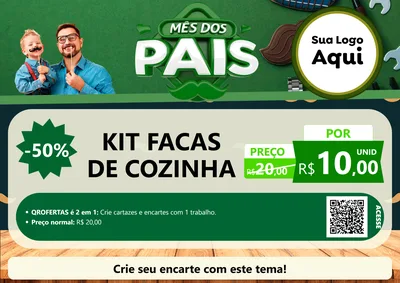 Modelo de Cartaz para Cartaz A4 Horizontal com o tema Mês dos Pais para Utilidades Domésticas