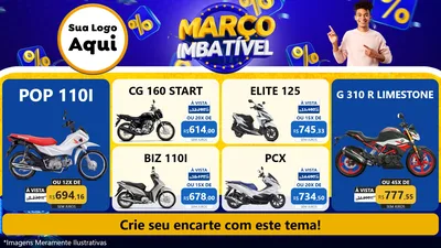 Modelo de TV para TV Horizontal com o tema Março Imbatível para Concessionaria de Motos
