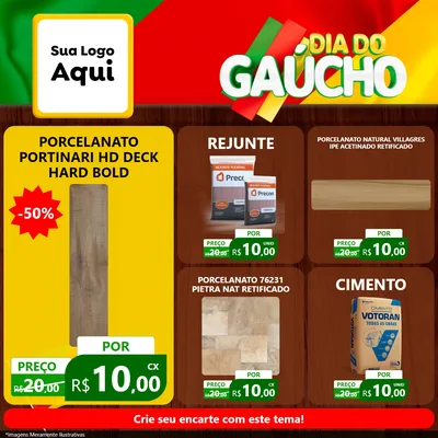 Modelo de Rede Social para Feed Facebook com o tema Dia do Gaúcho para Pisos e revestimentos