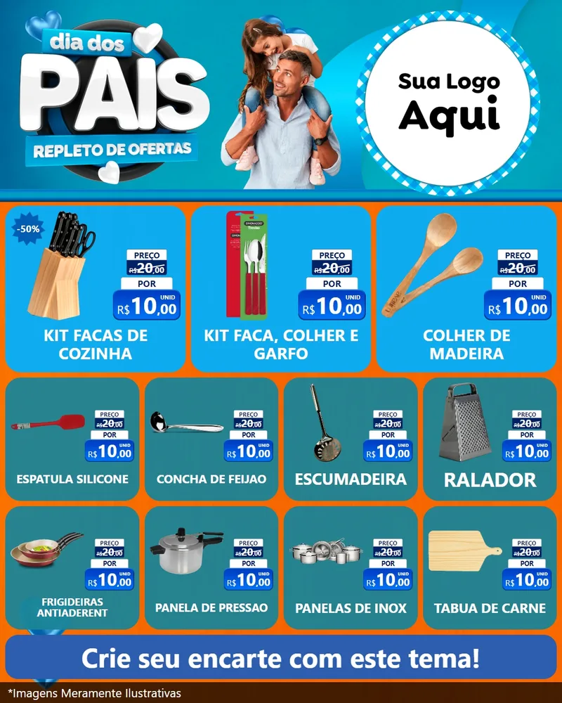 Modelo de Rede Social para Feed Instagram com o tema Dia Dos Pais Repleto de Ofertas para Utilidades Domésticas