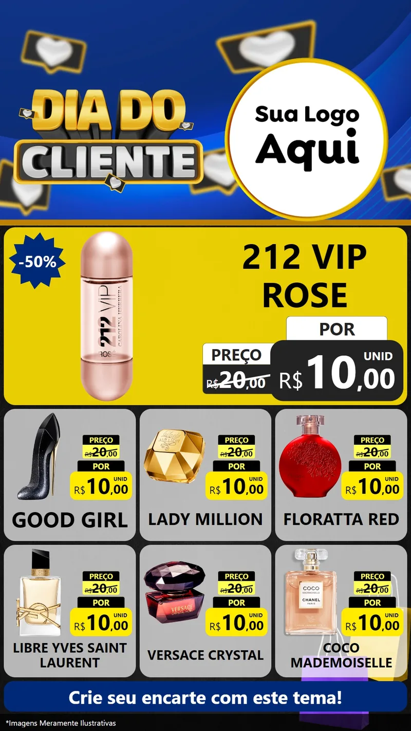 Modelo de Rede Social para Stories com o tema Dia Do Cliente para Perfumes