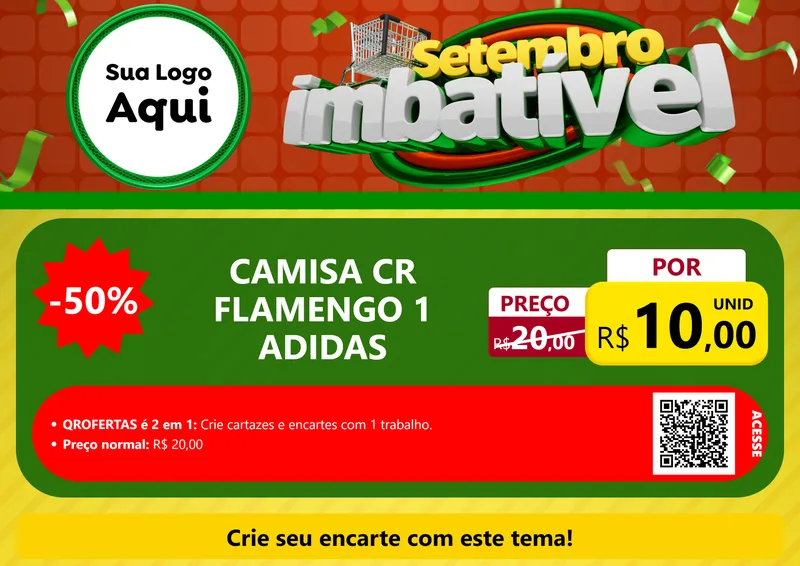 Modelo de Cartaz para Cartaz A4 Horizontal com o tema Setembro Imbatível para Roupas e acessórios