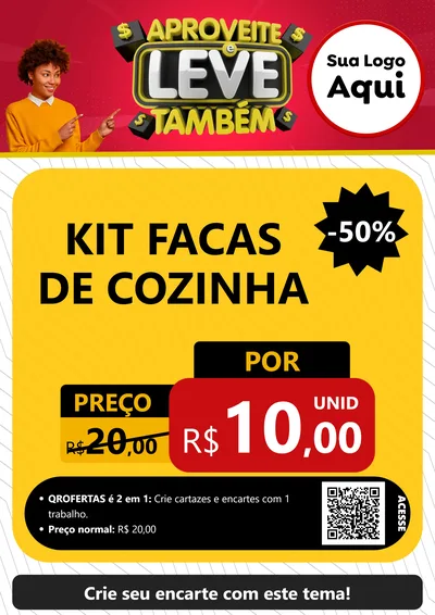 Modelo de Cartaz para Cartaz A4 Vertical com o tema Aproveite e Leve Também para Utilidades Domésticas