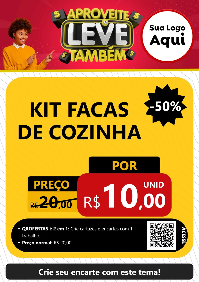 Modelo de Cartaz para Cartaz A4 Vertical com o tema Aproveite e Leve Também para Utilidades Domésticas