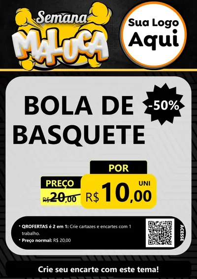 Modelo de Cartaz para Cartaz A4 Vertical com o tema Semana Maluca para Artigos Esportivos