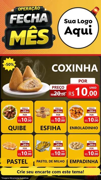 Modelo de Rede Social para Stories com o tema Operação Fecha Mês para Salgadaria