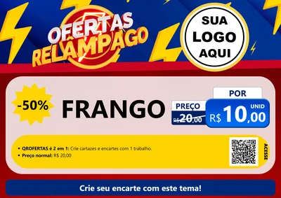 Modelo de Cartaz para Cartaz A4 Horizontal com o tema Ofertas Relâmpago para Assados