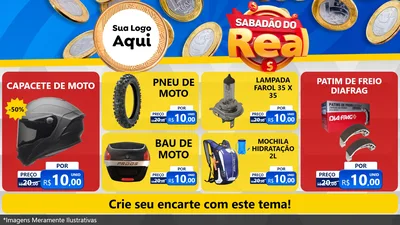 Modelo de TV para TV Horizontal com o tema Sabadão do Real para Moto peças