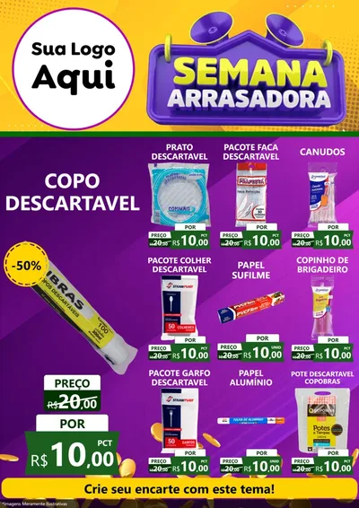 Modelo de Encarte para Encarte A4 Vertical com o tema Semana Arrasadora para Embalagens