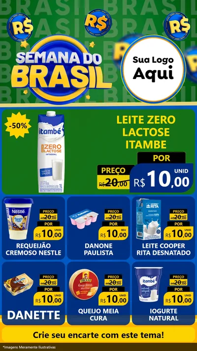Modelo de Rede Social para Stories com o tema Semana Do Brasil para Frios e Laticínios