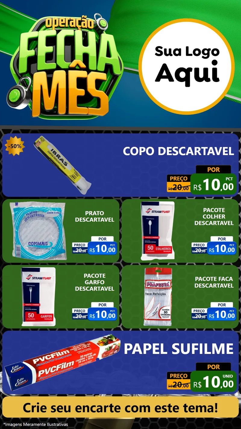 Modelo de TV para TV Vertical com o tema Operação Fecha Mês para Embalagens