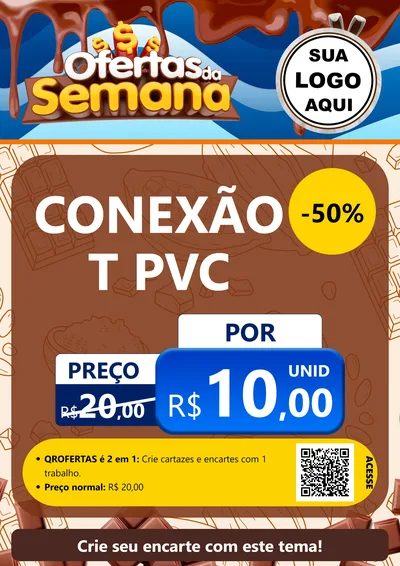 Modelo de Cartaz para Cartaz A4 Vertical com o tema Ofertas da Semana - Páscoa para Tubos e conexões