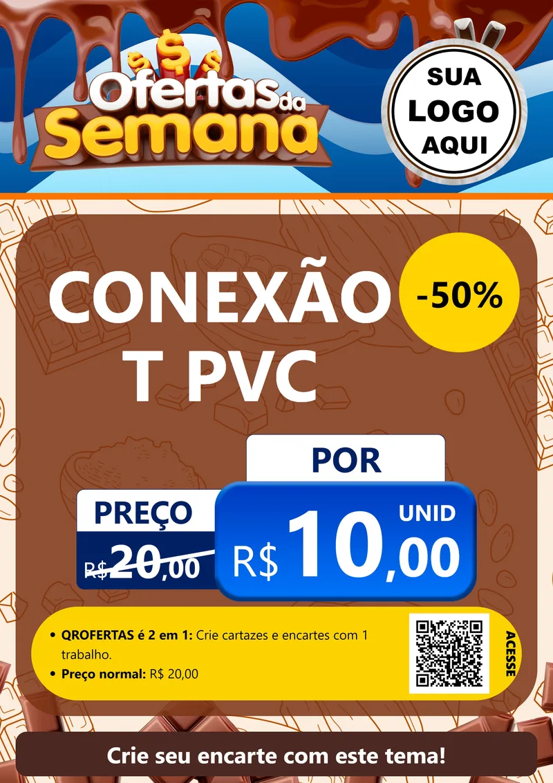 Modelo de Cartaz para Cartaz A4 Vertical com o tema Ofertas da Semana - Páscoa para Tubos e conexões