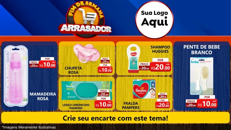 Modelo de TV para TV Horizontal com o tema Fim De Semana Arrasador para Bebês