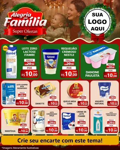 Modelo de Rede Social para Feed Instagram com o tema Alegria Em Família - Super Ofertas para Frios e Laticínios