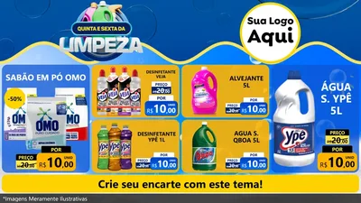 Modelo de TV para TV Horizontal com o tema Quinta e Sexta da Limpeza para Produtos de Limpeza