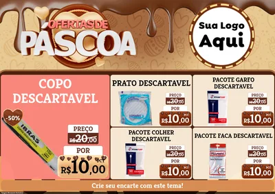 Modelo de Encarte para Encarte A4 Horizontal com o tema Ofertas de Páscoa para Embalagens