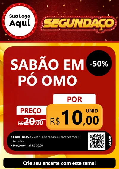 Modelo de Cartaz para Cartaz A4 Vertical com o tema Segundaço para Produtos de Limpeza