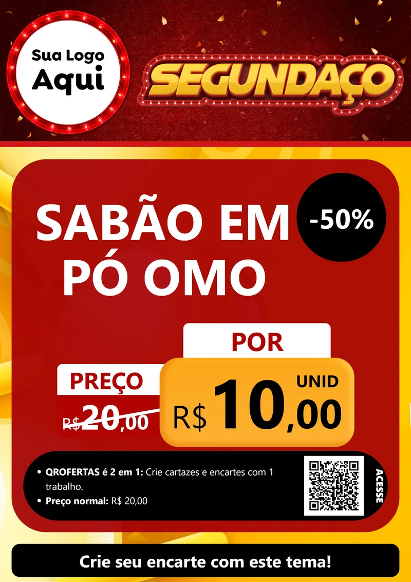 Modelo de Cartaz para Cartaz A4 Vertical com o tema Segundaço para Produtos de Limpeza