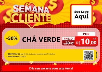 Modelo de Cartaz para Cartaz A4 Horizontal com o tema Semana do Cliente para Produtos Naturais