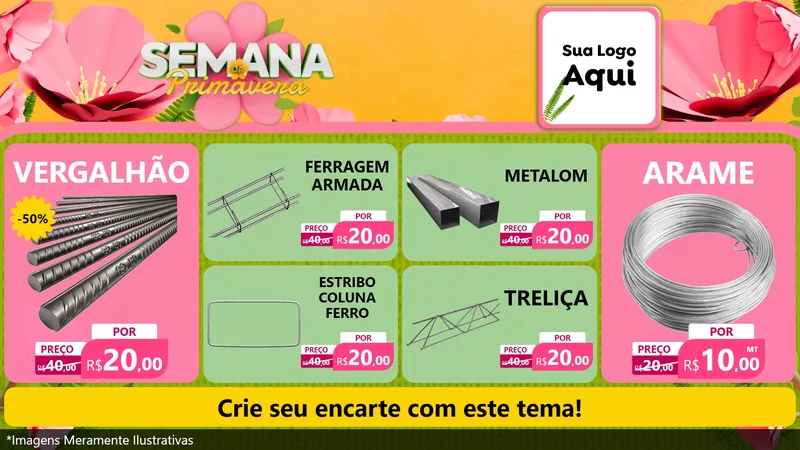 Modelo de TV para TV Horizontal com o tema Semana da Primavera para Ferragens