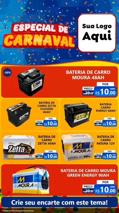 Modelo de TV para TV Vertical com o tema Especial de Carnaval para Baterias Elétricas